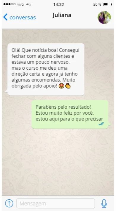 Segundo depoimento original enviado por uma cliente